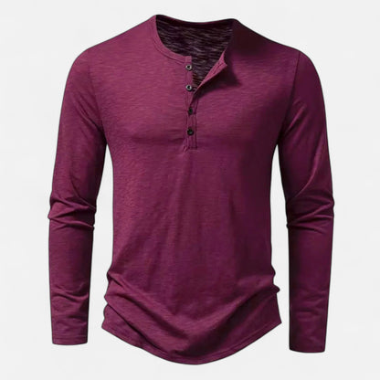 Ancient World | Men's Henley Long Sleeve Cotton Slim Fit