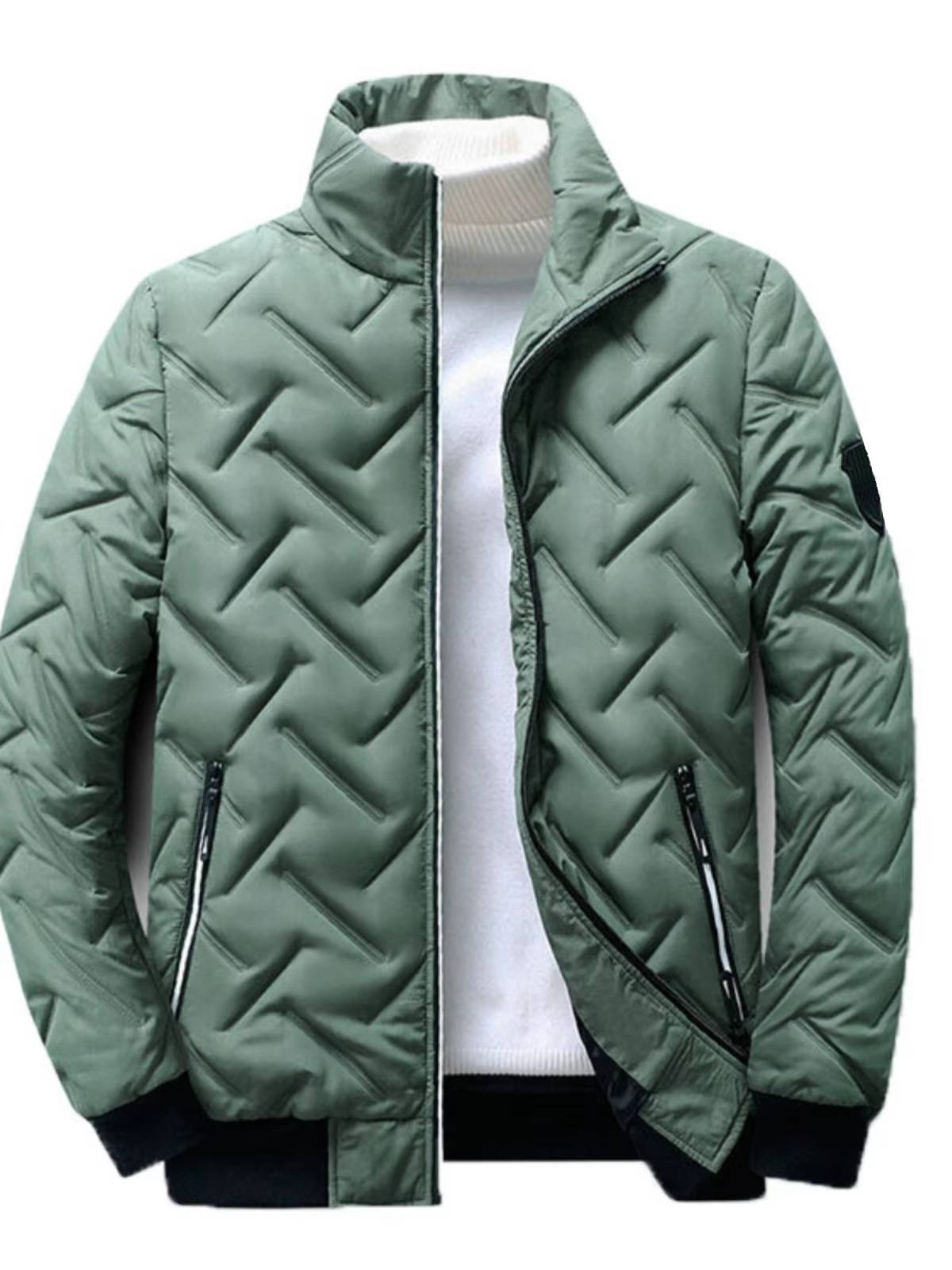 TrendAura Men's Puffer Jacket Windproof Quilted Warmth Without Bulk For Winter Weather