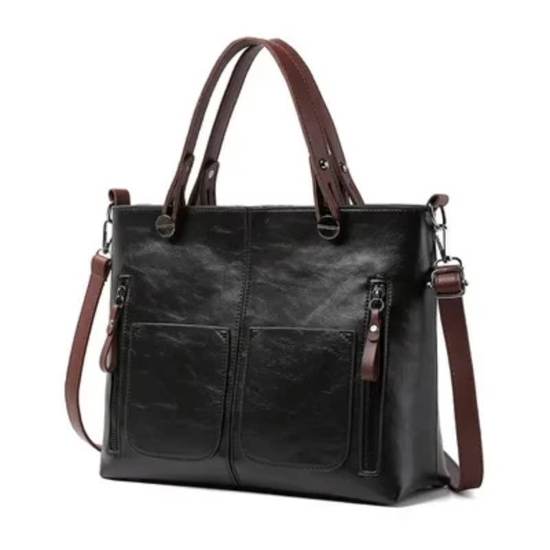 TrendAura Vintage Style Leather Handbag With Shoulder Strap - All Day Versatility For Work And Weekend