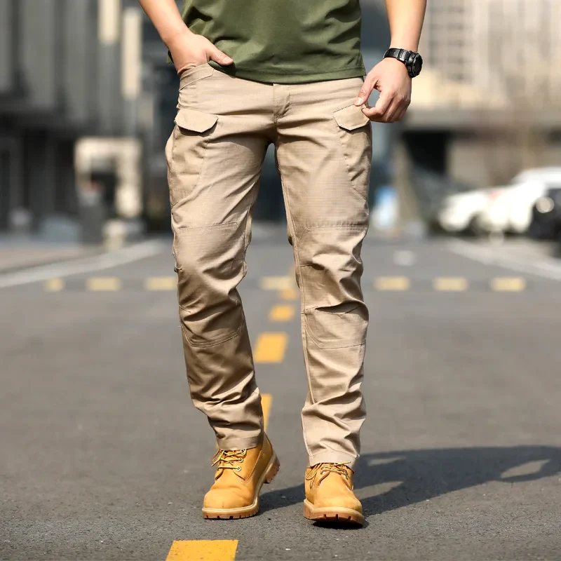 Men's Cargo Pants Relaxed Fit Cotton Comfort Multi Pocket Utility Design By TrendAura