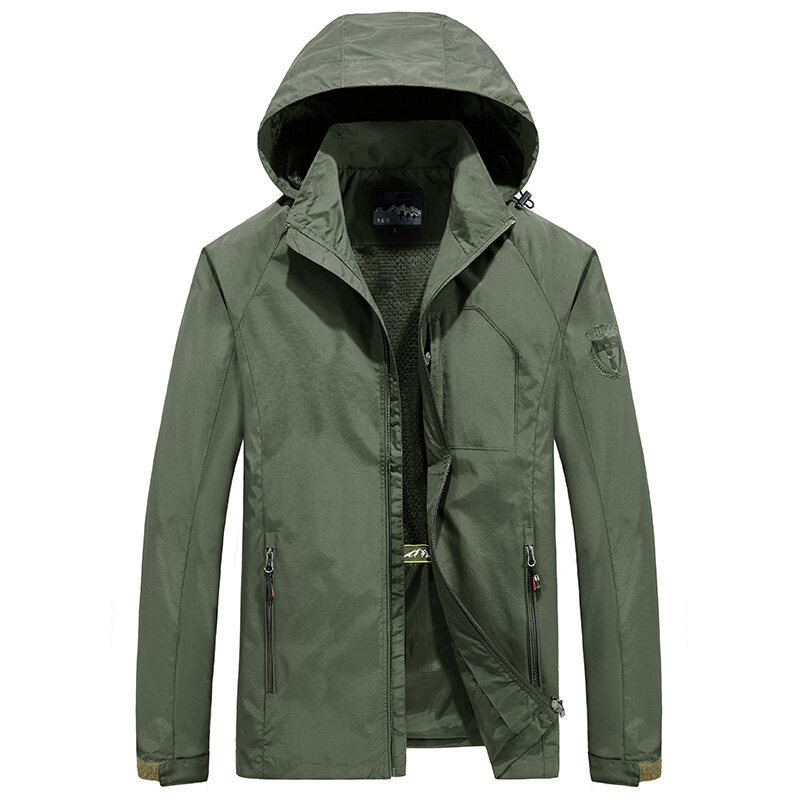 Mens Quick Dry Hooded Jacket With Breathable Fabric And Multi Pocket Design For Outdoor Adventures