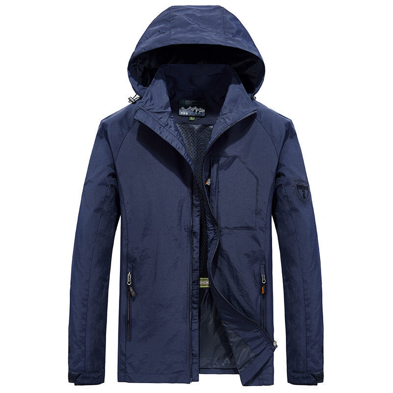Mens Quick Dry Hooded Jacket With Breathable Fabric And Multi Pocket Design For Outdoor Adventures