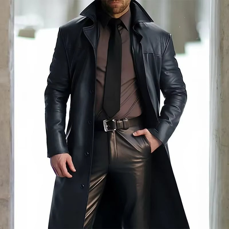 Anthony Men's Classic Button Down Trench Coat TrendAura Durable Warm Winter Outerwear