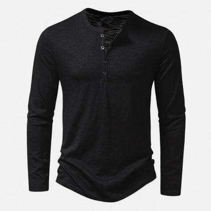 Ancient World | Men's Henley Long Sleeve Cotton Slim Fit