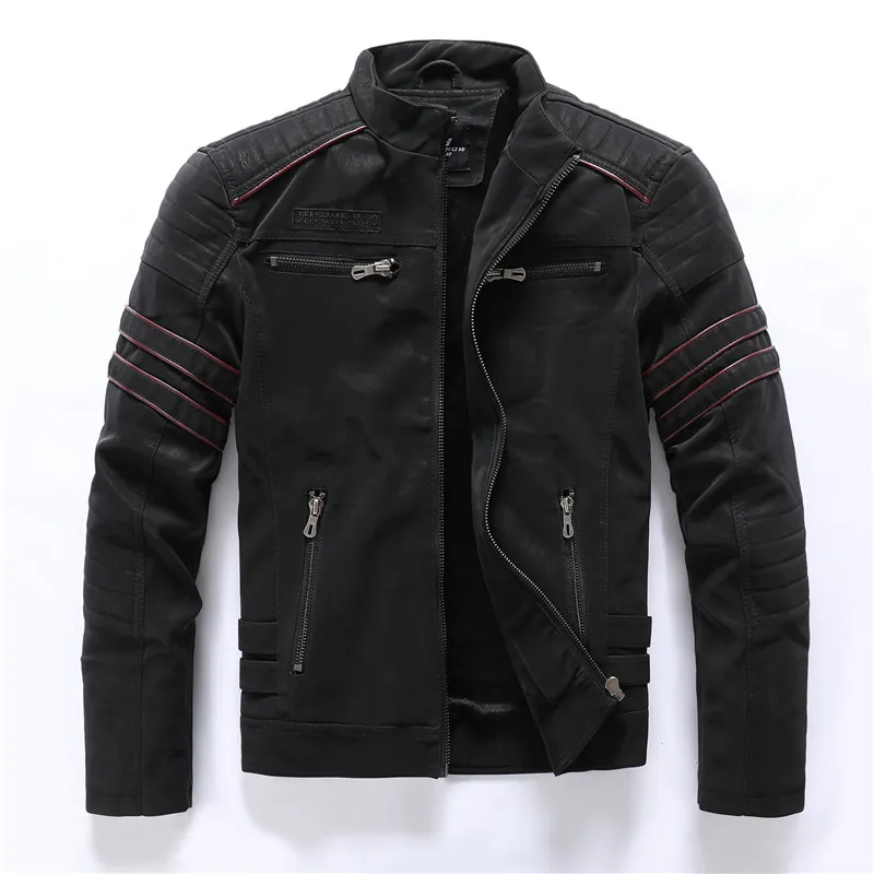 Nordisk Flair Men's Motorcycle Jacket Fleece Lined Quilted Shoulders Zipper Pockets Ribbed Sleeves