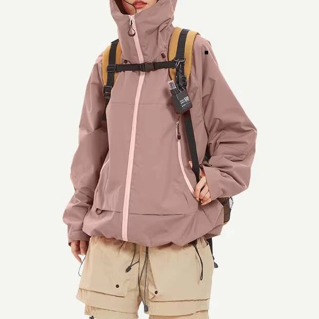 TrendAura Mens Hiking Jacket Waterproof Rain Shell With Front Zipper Pockets And Hooded Design