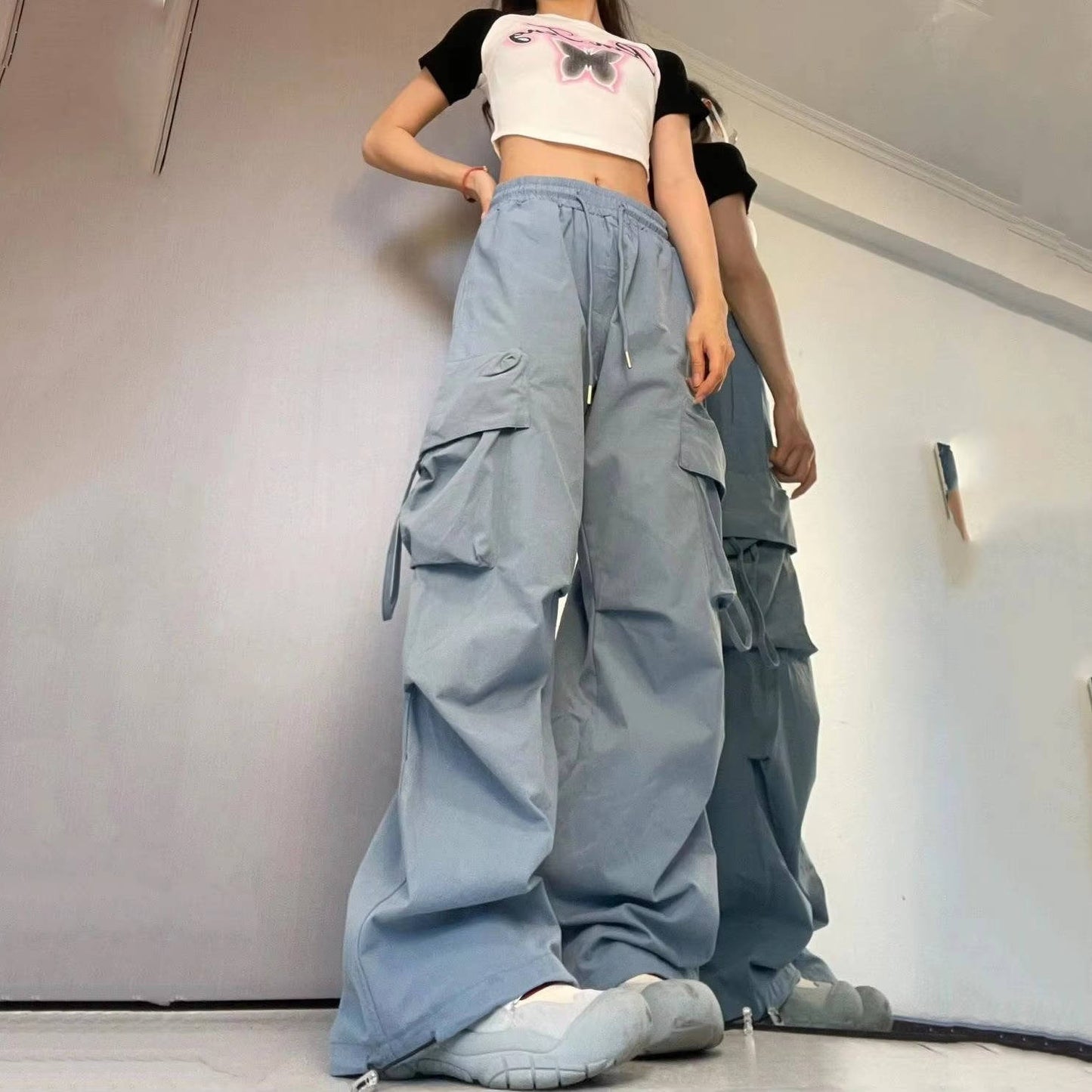 TrendAura Womens Baggy Pants With Pockets Ultra Comfortable All Day Loose Fit Cargo Trousers