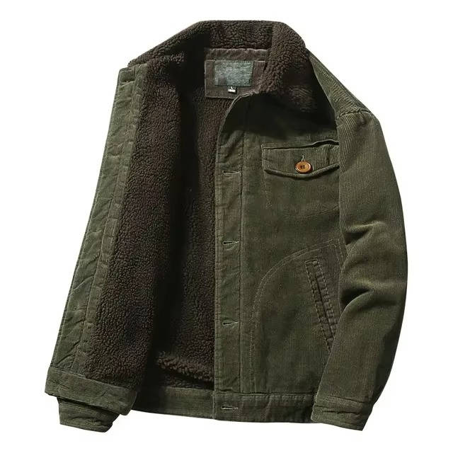 TrendAura Men Sherpa Lined Jacket Cozy Warm Winter Coat Fleece Interior Outerwear