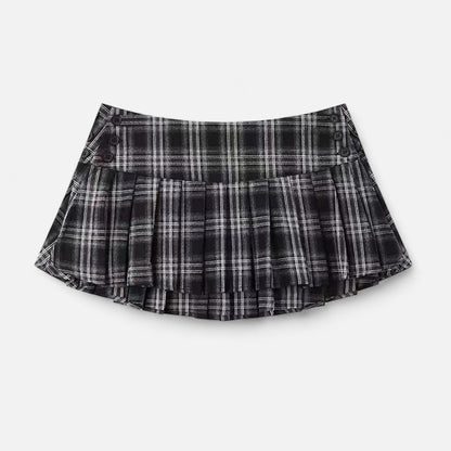Ancient World | Women's Mini Pleated Plaid Skirt Vintage