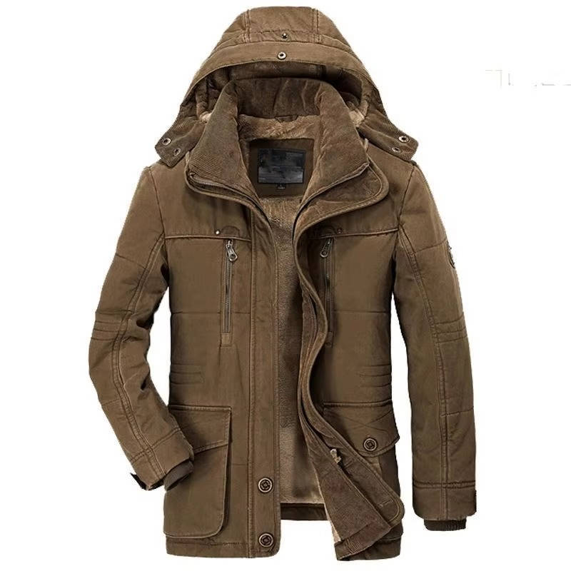 TrendAura Men's Winter Parka With Fleece Lining Hooded Insulated Jacket For Cold Weather Water Resistant
