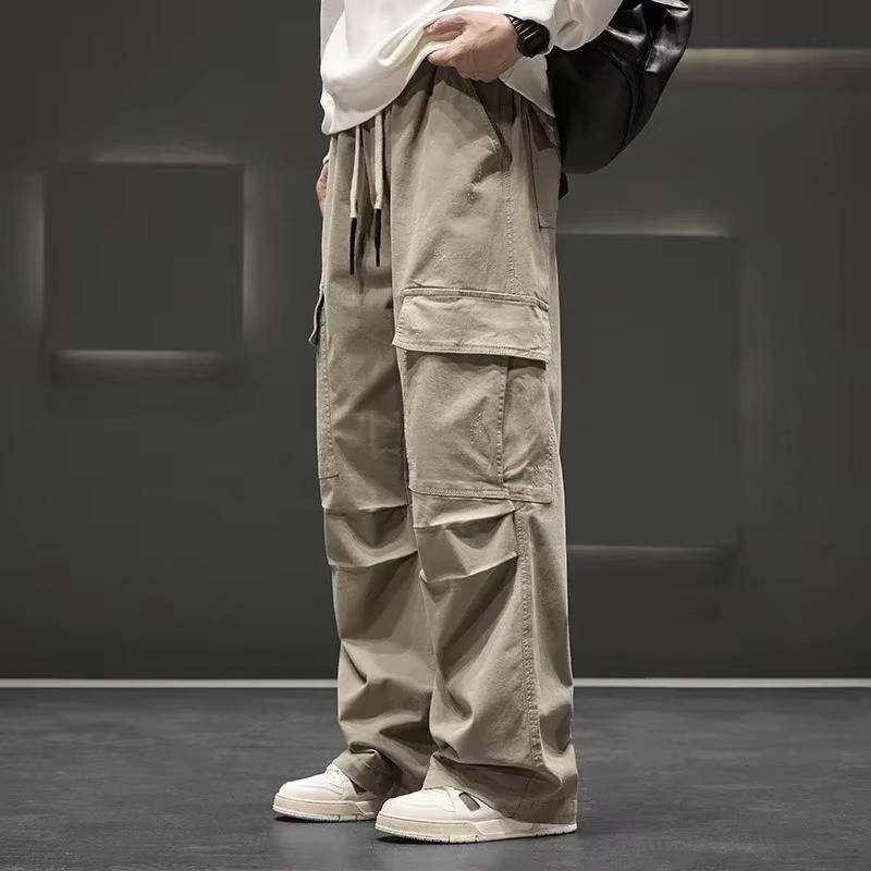 Loose Fit Cargo Pants For Men With Drawstring Waist And Multiple Pockets Casual Utility Trousers By TrendAura