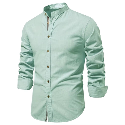 TrendAura Slim Fit Mandarin Collar Button Down Shirt For Men - Clean Polished Look With All Day Comfort