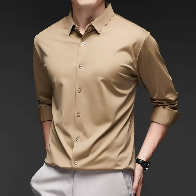 Men's Ultra Stretch Wrinkle Free Long Sleeve Dress Shirt for Crisp All Day Comfort