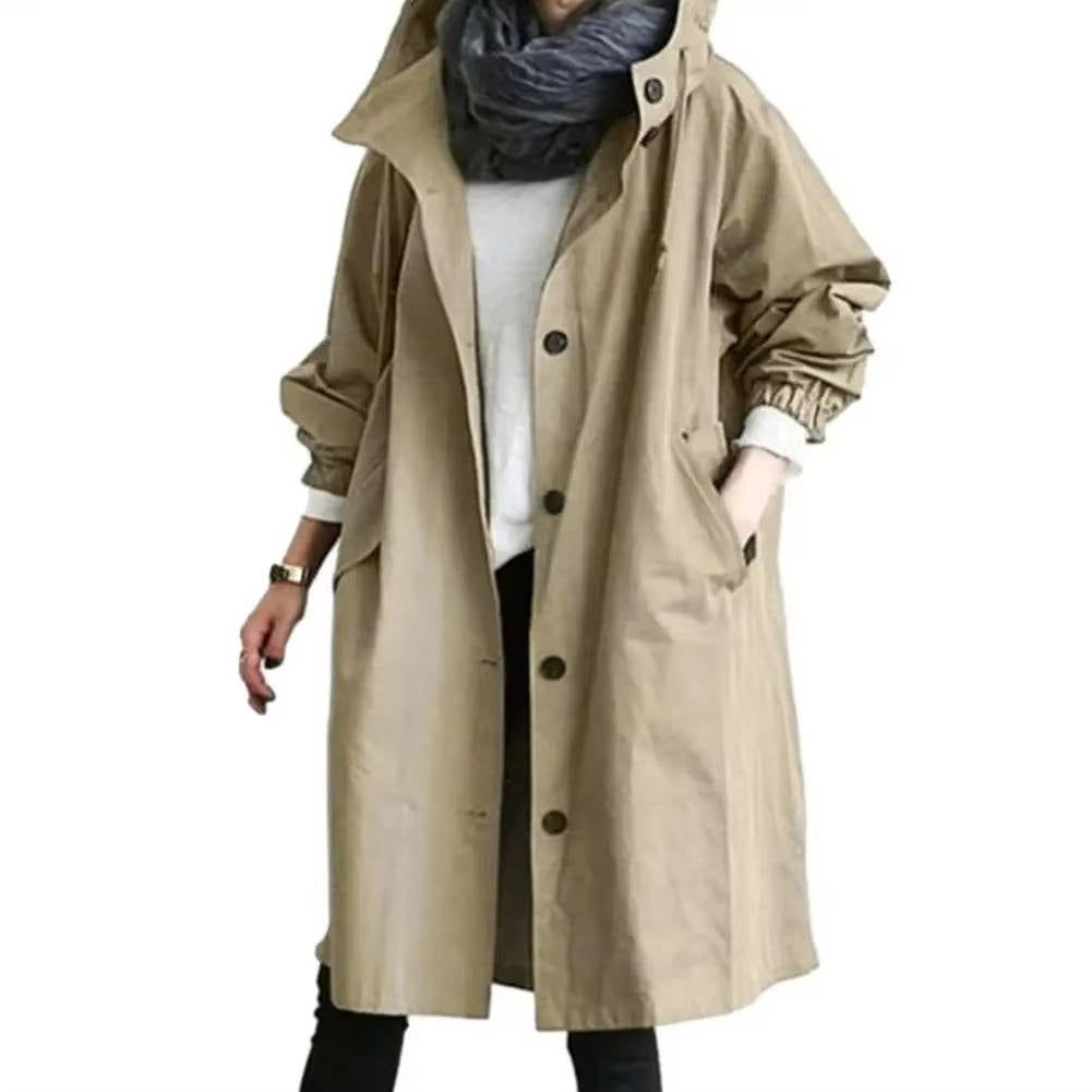 TrendAura Oversized Women's Waterproof Trench Coat - Ultra Dry Comfort With Modern Flattering Fit