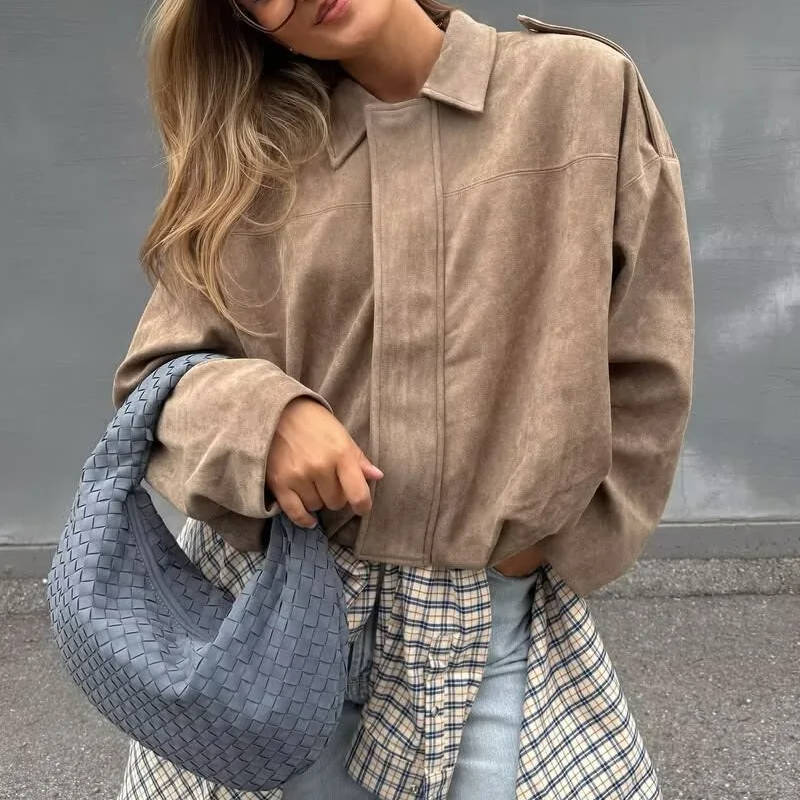 Women's Cropped Jacket with Collar