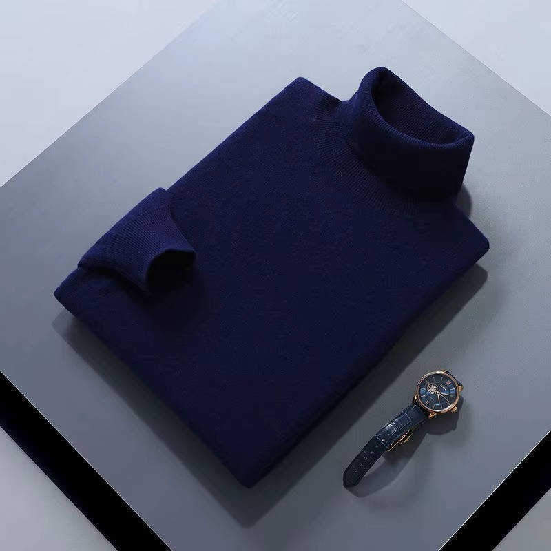TrendAura Men's Cashmere Turtleneck Sweater Luxury Knit For Effortless Smart Casual Style