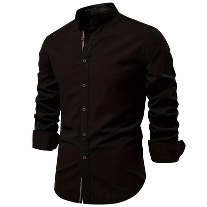 TrendAura Slim Fit Mandarin Collar Button Down Shirt For Men - Clean Polished Look With All Day Comfort