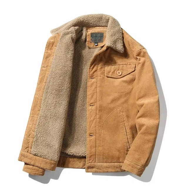 TrendAura Men Sherpa Lined Jacket Cozy Warm Winter Coat Fleece Interior Outerwear
