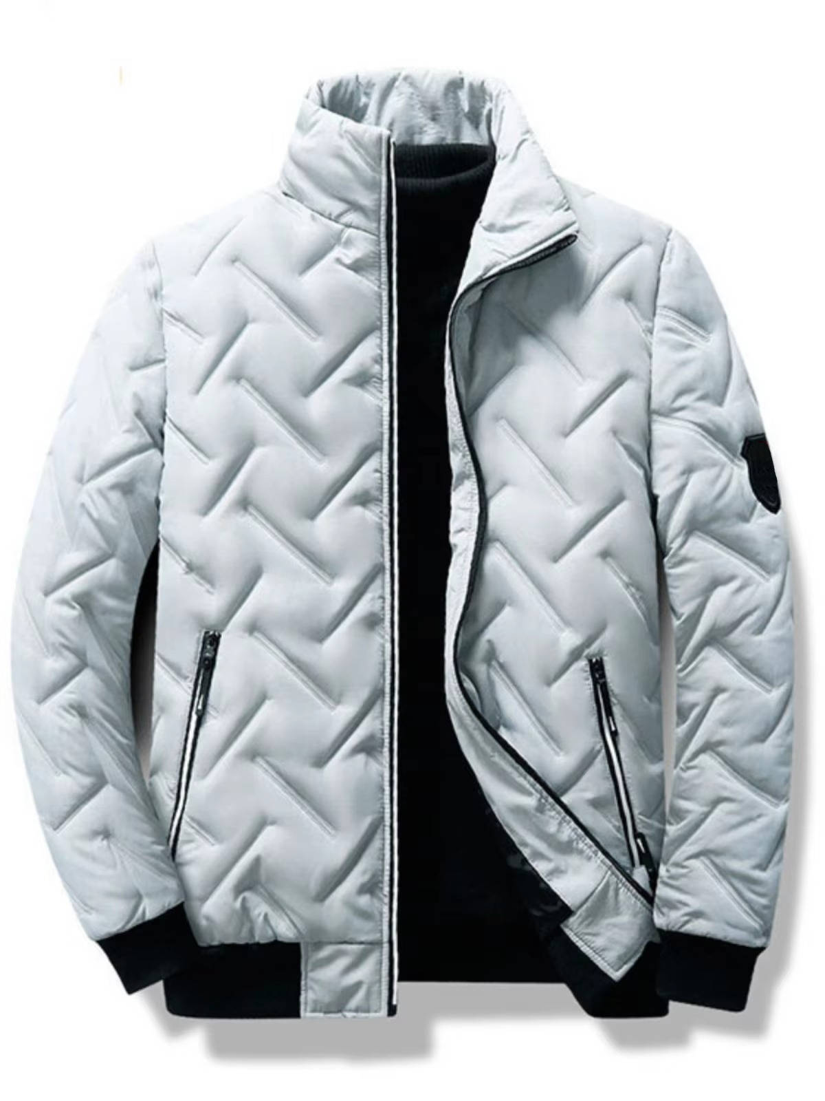 TrendAura Men's Puffer Jacket Windproof Quilted Warmth Without Bulk For Winter Weather