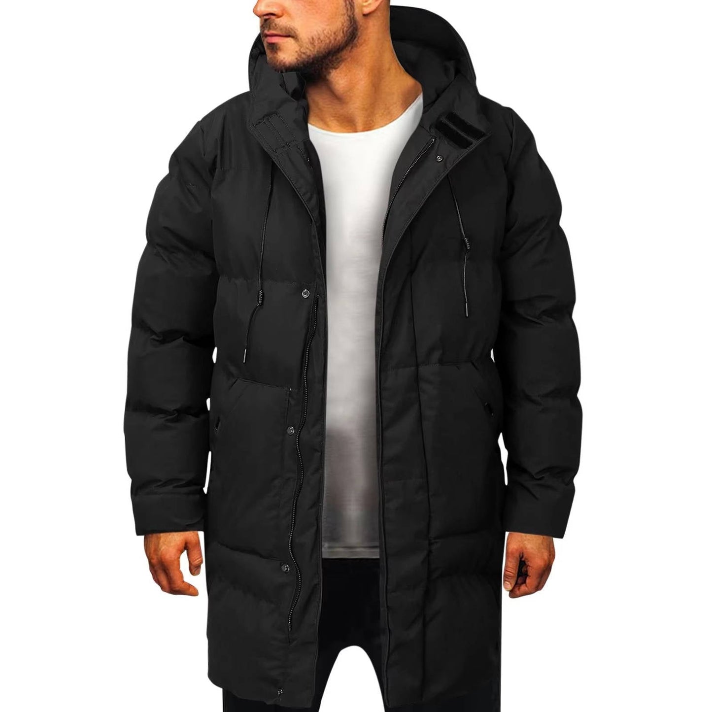 Men's Hooded Puffer Jacket Parka by TrendAura Long Insulated Winter Coat for Cold Weather