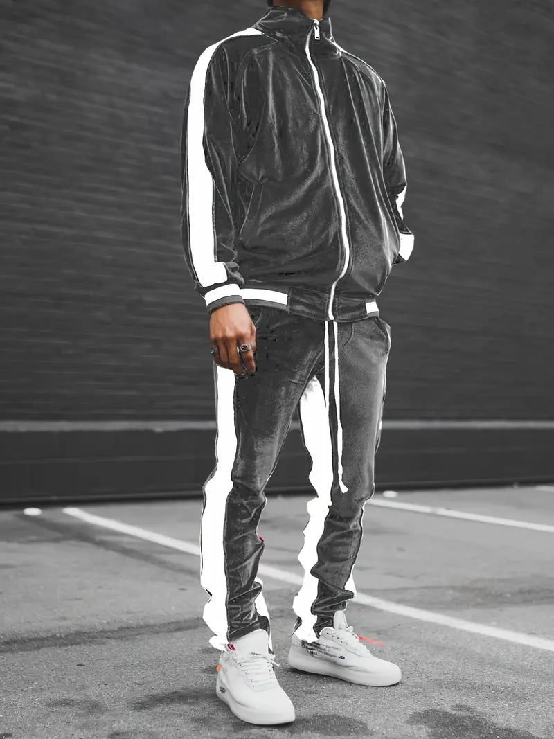 Max Classic Men's Tracksuit With Zipper Premium Comfort For Leisure And Light Sports