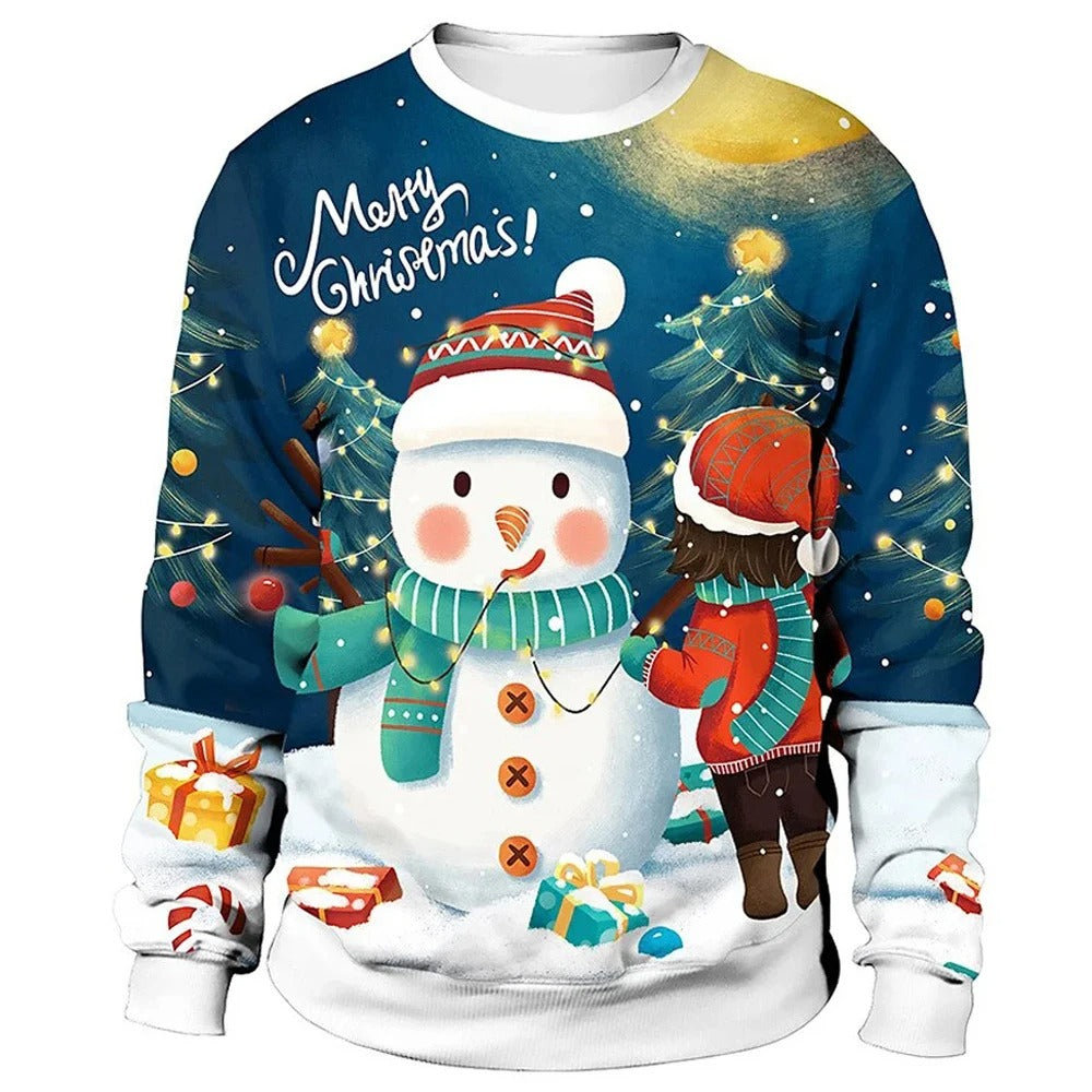 Mateo Men's Christmas Crew Neck Sweater - Soft Cotton Poly Blend for Festive Comfort and Colorful Patterns
