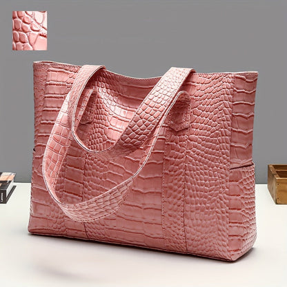 Women's Large Shoulder Bag | Embossed Tote