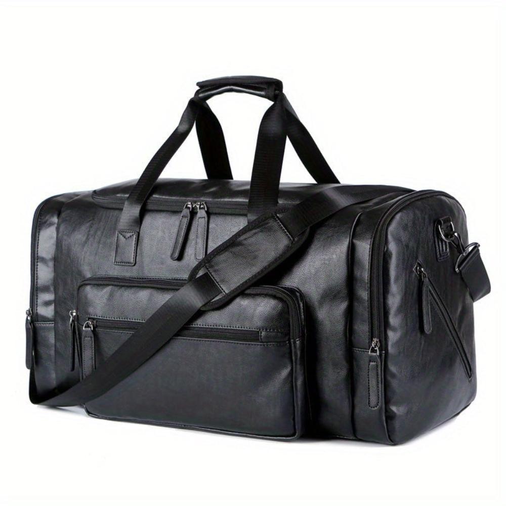 TrendAura Aiden Duffle Bag - Vegan Leather Travel Bag With Spacious Interior And Adjustable Strap