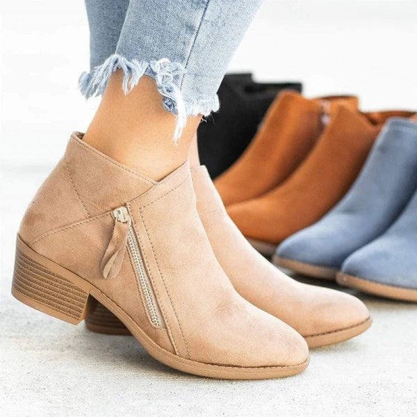 Orthopedic Leather Boots For Women With Platform Comfort And Easy Side Zipper For All Day Comfort
