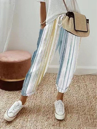 Multicolor Printed Casual Pants Kelly For Women Vibrant All Day Comfort And Style