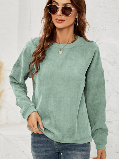 Cord pullover sweatshirt for women