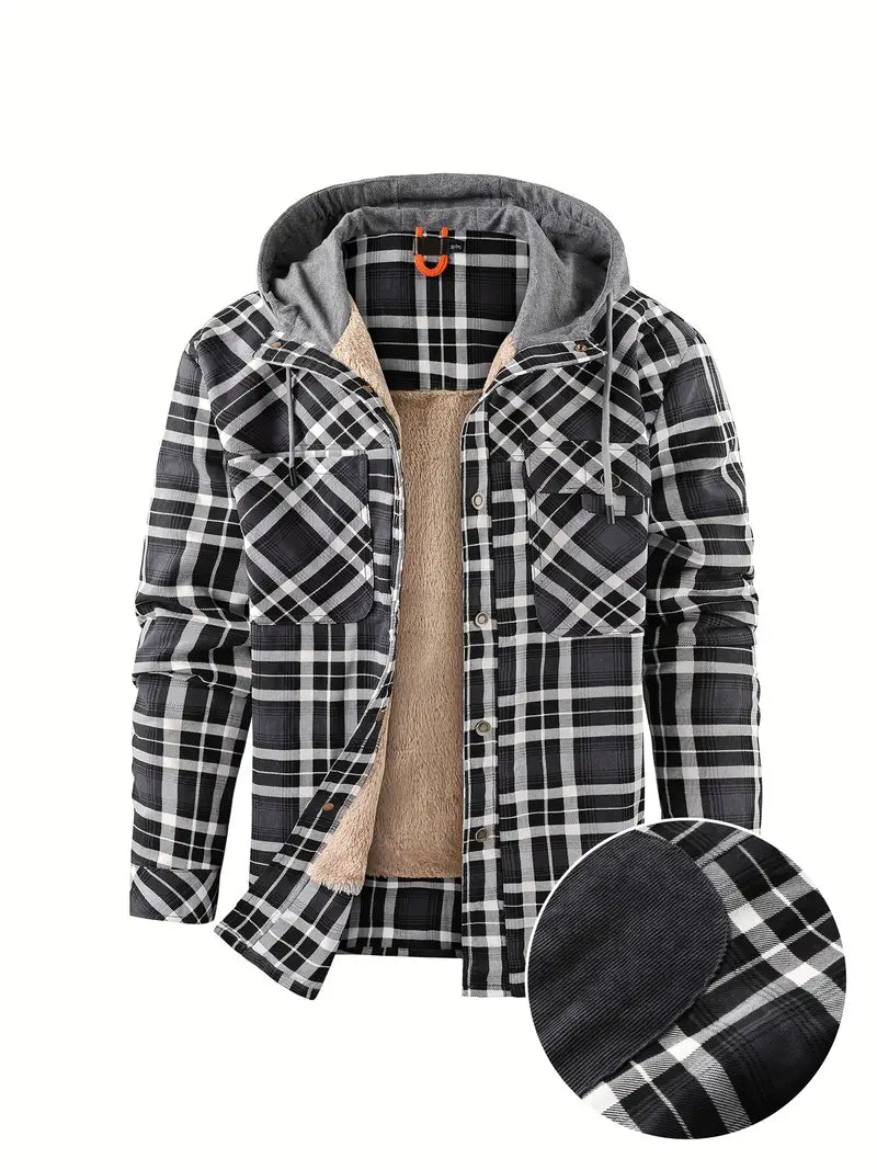 Wyatt Hooded Plaid Jacket With Cozy Fleece Lining For All Seasons Ideal For Casual Outdoor Wear