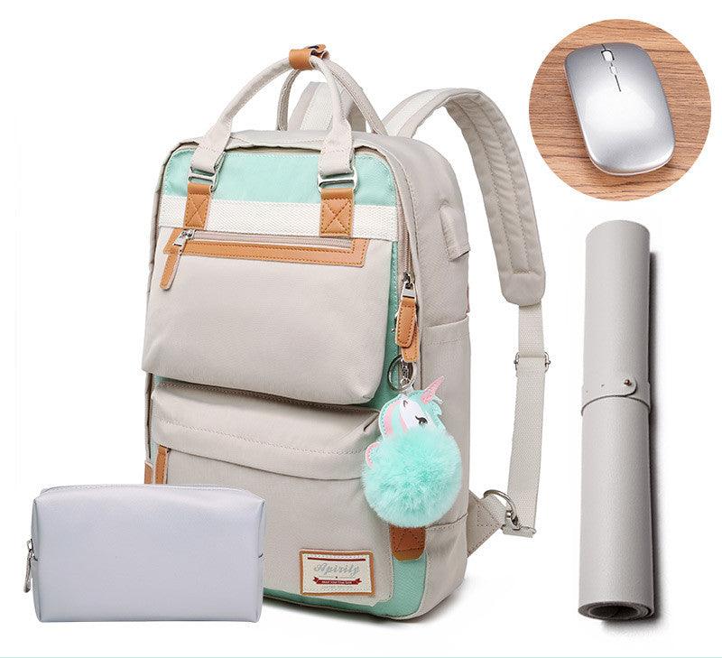 Elegant and waterproof backpack for women with 15.6-inch laptop compartment