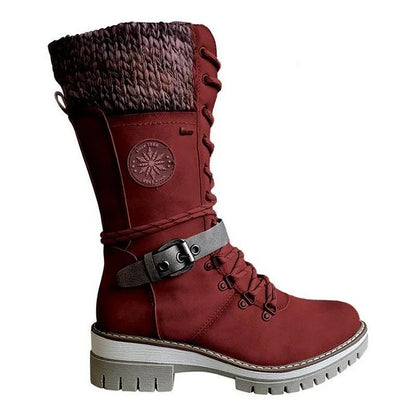 NOVA Warm Knee High Winter Boots For Women Winter Ready Comfort Cross Tied Lace Up Durable Style