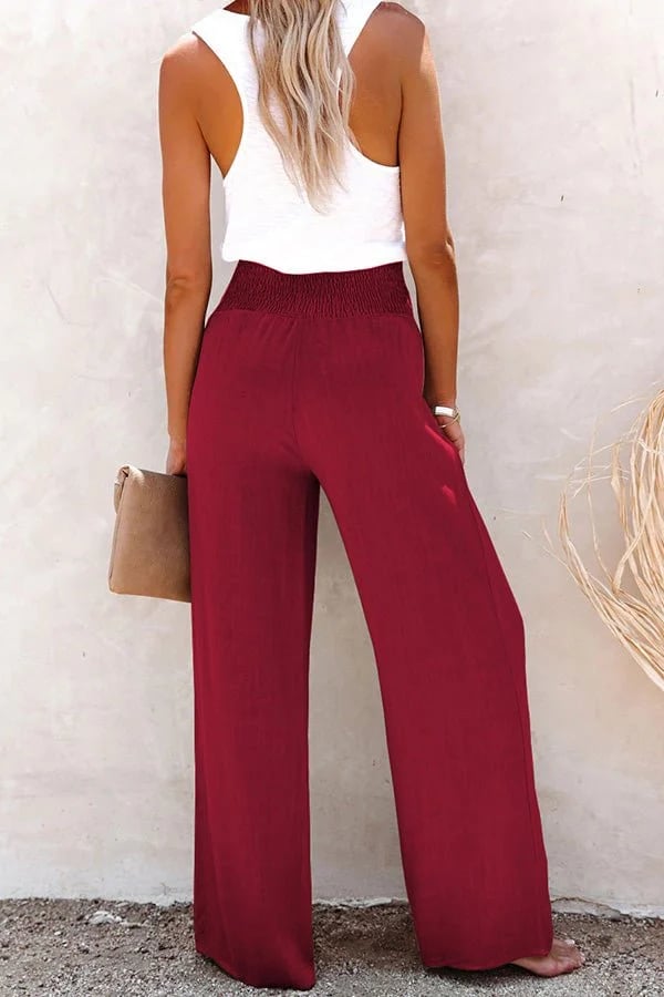 Women's High-Waisted Trousers with Stretch Fabric and Tailored Fit