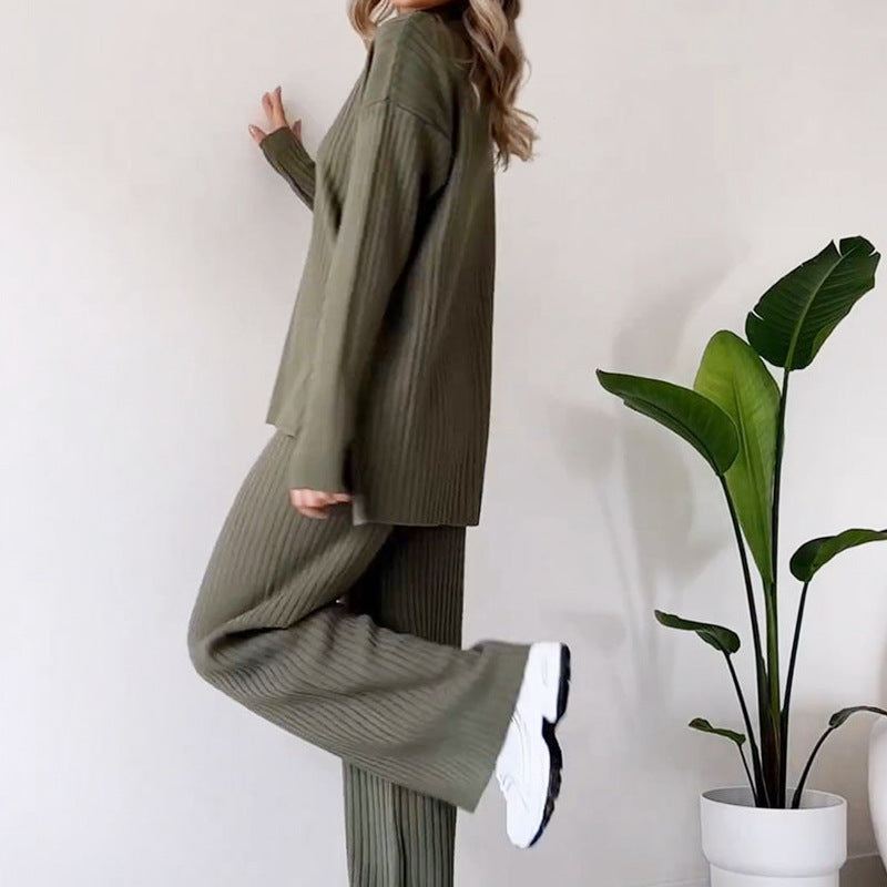Ribbed Turtleneck Knit Dress Set For Women Effortless Comfort Meets Modern Versatility