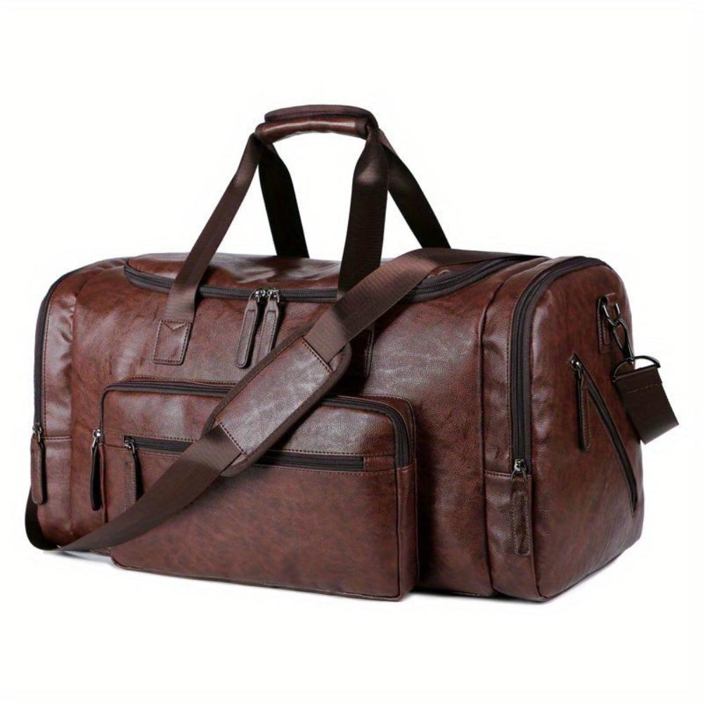 TrendAura Aiden Duffle Bag - Vegan Leather Travel Bag With Spacious Interior And Adjustable Strap