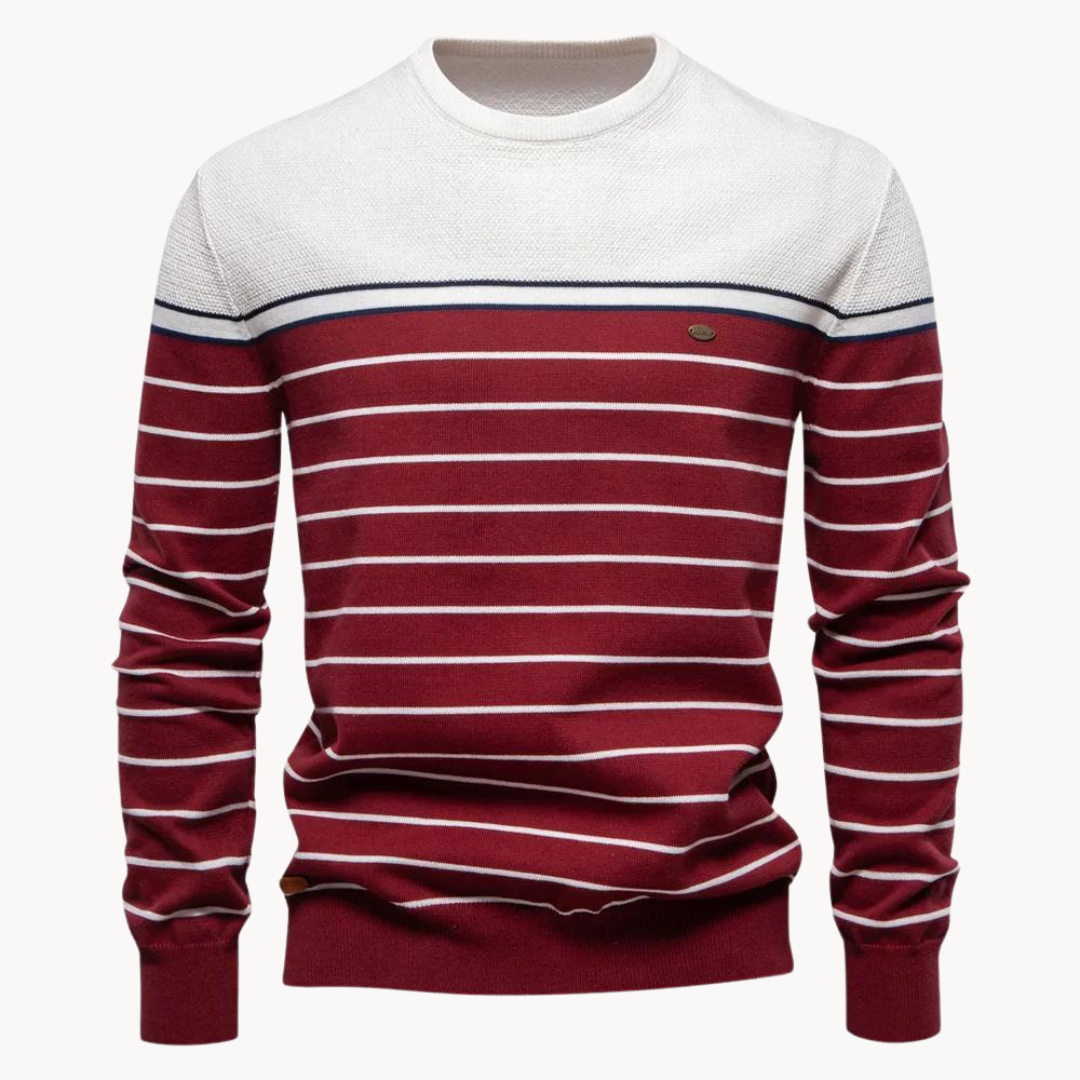 Alex | Cotton Sweater with Striped Pattern