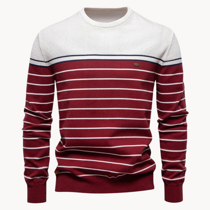 Alex | Cotton Sweater with Striped Pattern
