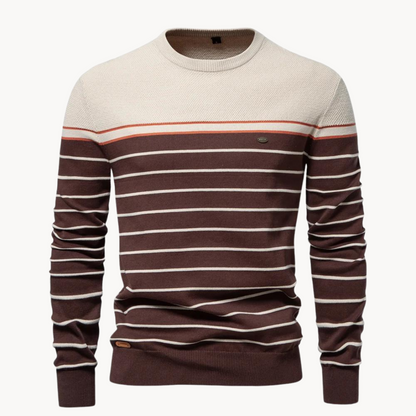 Alex | Cotton Sweater with Striped Pattern