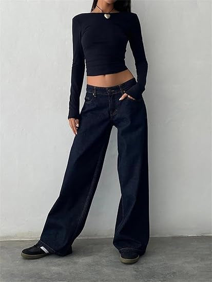 Jasmine Women's Wide Leg Denim Pants For Women, Comfortable Flattering Fit, All Day Comfort