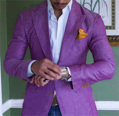 Jan Mens Linen Blazer Versatile Elegant Jacket With Flattering Cut And Detailed Stitching
