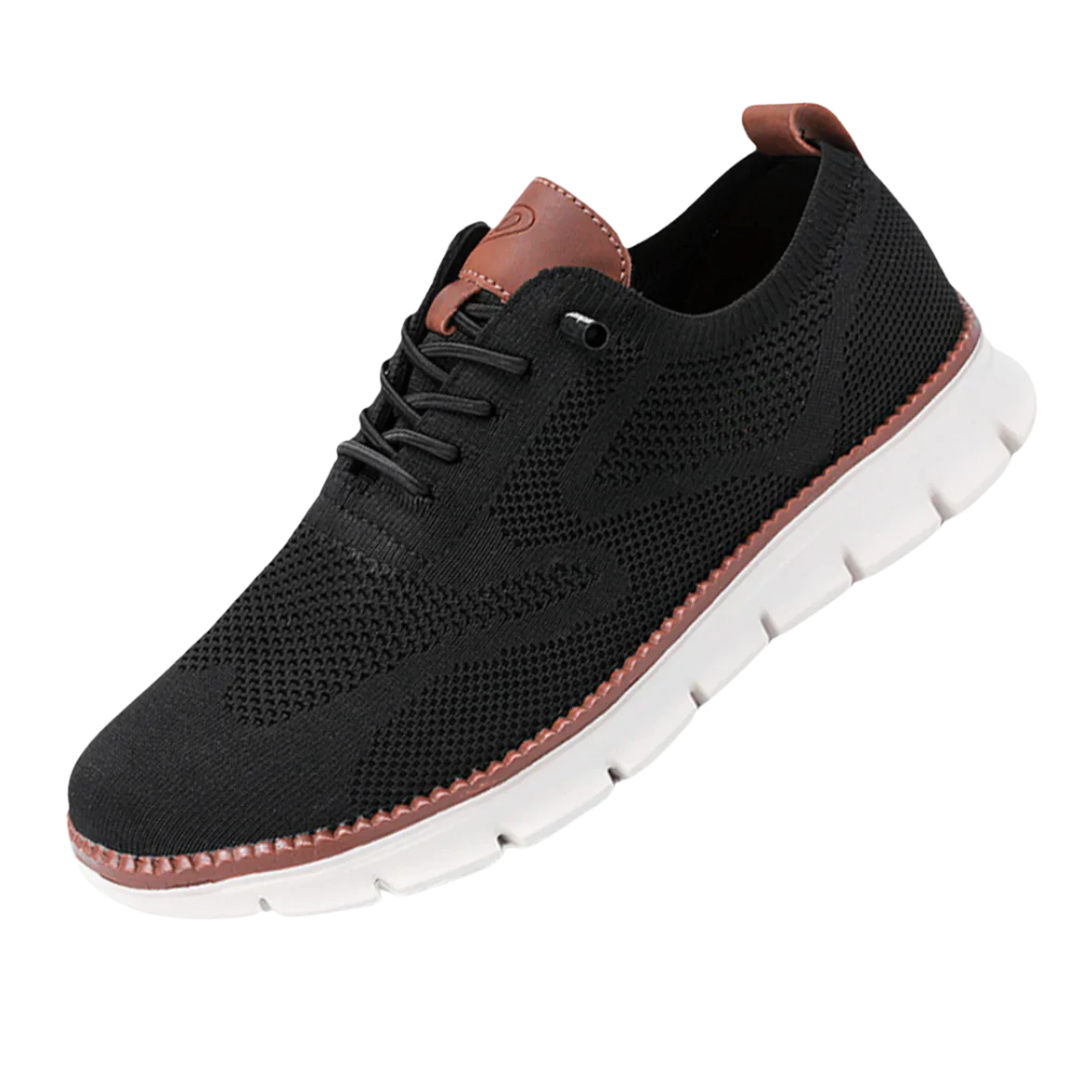Mens Knit Walking Shoes Lightweight Breathable Upper Cushioned Sole For Daily Work