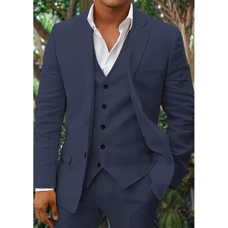 Three-piece linen set for men | Classic Elegance