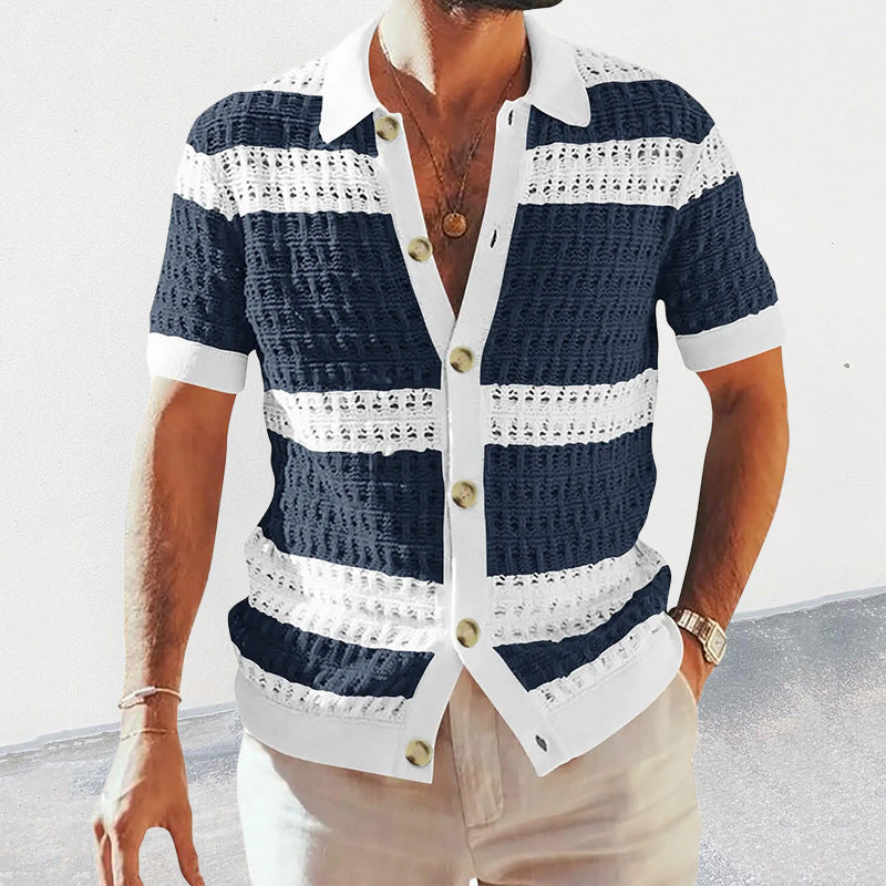 Rouven | Elegant men's knit polo shirt for summer