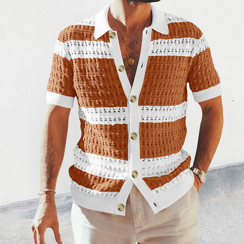 Rouven | Elegant men's knit polo shirt for summer