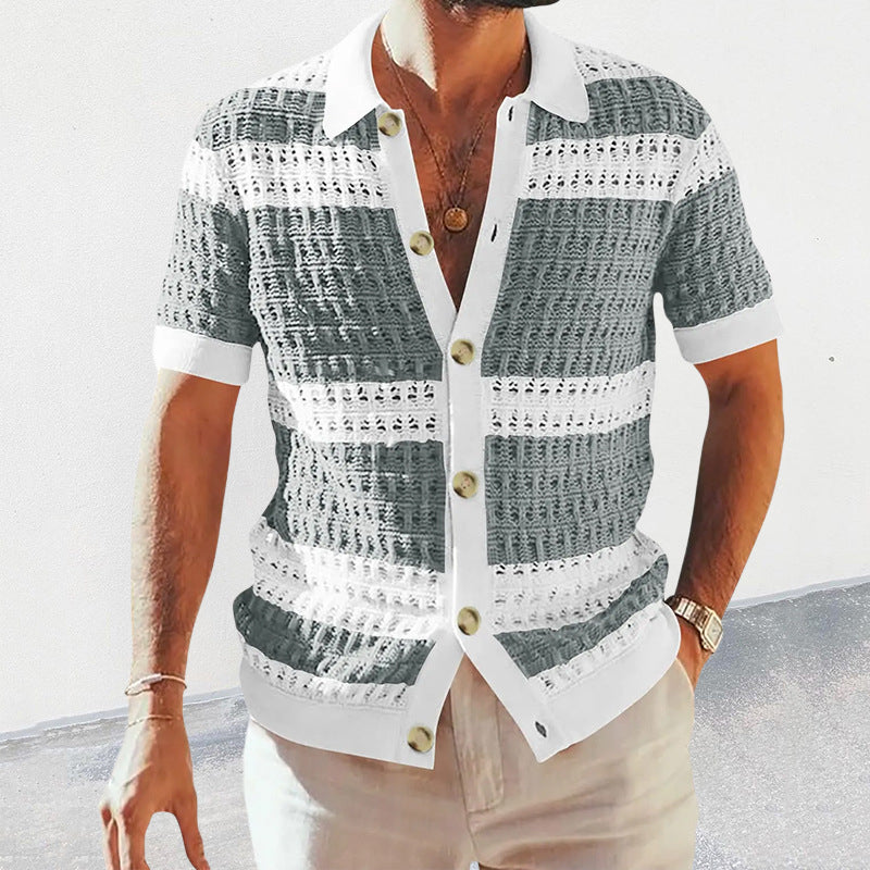 Rouven | Elegant men's knit polo shirt for summer