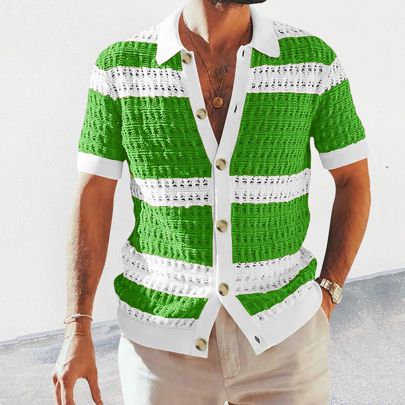 Rouven | Elegant men's knit polo shirt for summer