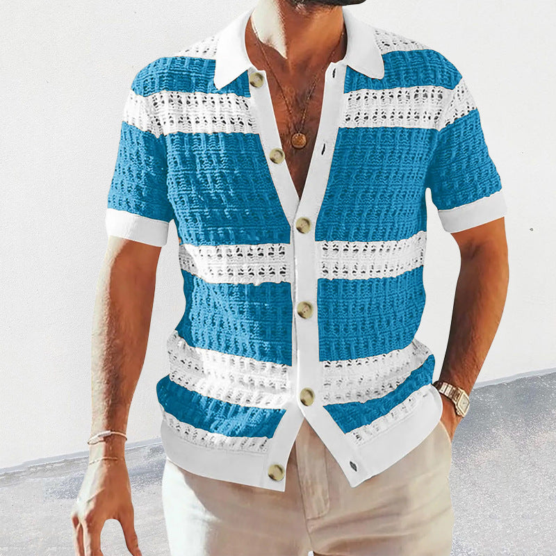 Rouven | Elegant men's knit polo shirt for summer
