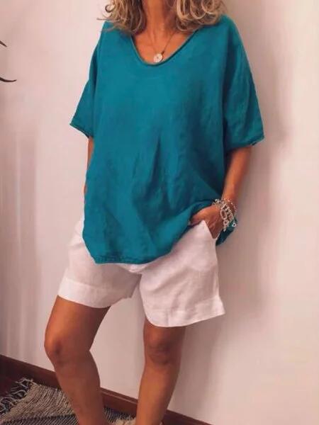 Women's T-shirt – Loose Fit – Short Sleeves – Light and Breathable